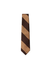 Fairfax Collective Wide Ribbed Rep Stripe Tie Brown/Beige